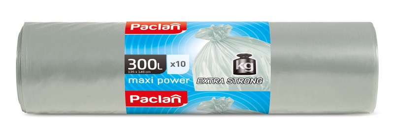 Pytle na odpad 300l. 10 pytlů na roli PACLAN POWER MAX šedé